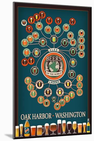 Oak Harbor, Washington - Beers of the World Infographic-Lantern Press-Mounted Art Print