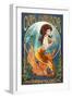 Oak Harbor, Washington - Mermaid (Orange)-Lantern Press-Framed Art Print