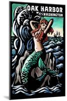 Oak Harbor, Washington - Mermaid - Scratchboard-Lantern Press-Mounted Art Print