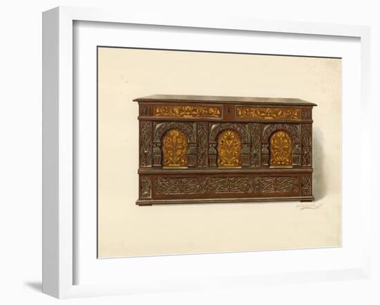 Oak Inlaid Chest, Property of Arthur James-Shirley Charles Llewellyn Slocombe-Framed Giclee Print