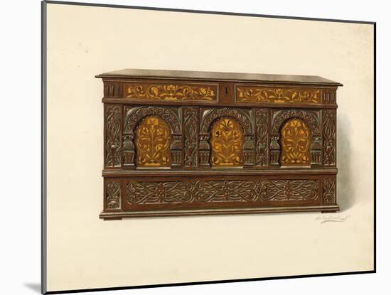 Oak Inlaid Chest, Property of Arthur James-Shirley Charles Llewellyn Slocombe-Mounted Giclee Print