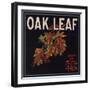 Oak Leaf Brand - Porterville, California - Citrus Crate Label-Lantern Press-Framed Art Print