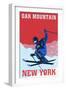 Oak Mountain - Speculator, New York - Colorblocked Skier-Lantern Press-Framed Art Print