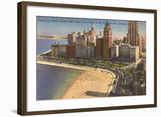 Oak Street Beach, Chicago, Illinois-null-Framed Art Print