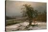 Oak Tree by the Elbe in Winter-Johan Christian Clausen Dahl-Stretched Canvas