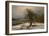 Oak Tree by the Elbe in Winter-Johan Christian Clausen Dahl-Framed Premium Giclee Print