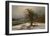 Oak Tree by the Elbe in Winter-Johan Christian Clausen Dahl-Framed Premium Giclee Print