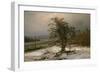 Oak Tree by the Elbe in Winter-Johan Christian Clausen Dahl-Framed Premium Giclee Print