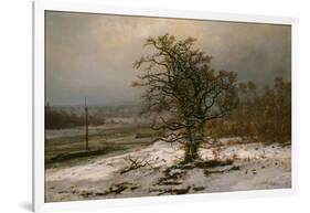 Oak Tree by the Elbe in Winter-Johan Christian Clausen Dahl-Framed Giclee Print