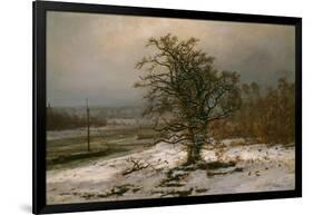 Oak Tree by the Elbe in Winter-Johan Christian Clausen Dahl-Framed Giclee Print