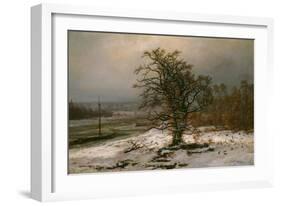 Oak Tree by the Elbe in Winter-Johan Christian Clausen Dahl-Framed Giclee Print