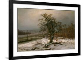 Oak Tree by the Elbe in Winter-Johan Christian Clausen Dahl-Framed Giclee Print