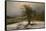 Oak Tree by the Elbe in Winter-Johan Christian Clausen Dahl-Framed Stretched Canvas