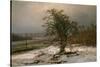 Oak Tree by the Elbe in Winter-Johan Christian Clausen Dahl-Stretched Canvas