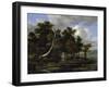 Oak Trees at a Lake with Water Lilies-Jacob Isaaksz Ruisdael-Framed Giclee Print