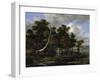 Oak Trees at a Lake with Water Lilies-Jacob Isaaksz Ruisdael-Framed Giclee Print