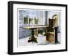 Oak Trestle Table and Mine Host's Chair, 1910-Edwin Foley-Framed Premium Giclee Print