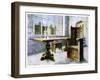 Oak Trestle Table and Mine Host's Chair, 1910-Edwin Foley-Framed Giclee Print