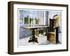 Oak Trestle Table and Mine Host's Chair, 1910-Edwin Foley-Framed Giclee Print