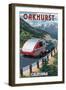 Oakhurst, California - Retro Camper-Lantern Press-Framed Art Print