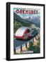 Oakhurst, California - Retro Camper-Lantern Press-Framed Art Print