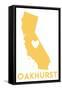 Oakhurst, California - State Outline and Heart-Lantern Press-Framed Stretched Canvas
