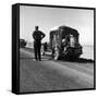 Oakie Family Stalled on Desolate Track of Highway in Desert in Southern California-Dorothea Lange-Framed Stretched Canvas