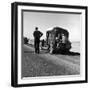 Oakie Family Stalled on Desolate Track of Highway in Desert in Southern California-Dorothea Lange-Framed Photographic Print