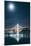 Oakland Bay Bridge and Moonlight Portrait-null-Mounted Photographic Print