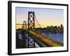Oakland Bay Bridge at Dusk, San Francisco, California, USA-David Barnes-Framed Photographic Print