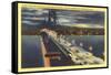 Oakland Bay Bridge at Night, San Francisco, California-null-Framed Stretched Canvas