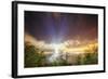 Oakland Bay Bridge Light Beams-Vincent James-Framed Photographic Print