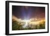 Oakland Bay Bridge Light Beams-Vincent James-Framed Photographic Print