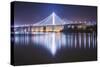 Oakland Bay Bridge, Night Reflection-Vincent James-Stretched Canvas