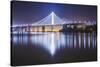 Oakland Bay Bridge, Night Reflection-Vincent James-Stretched Canvas