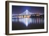 Oakland Bay Bridge, Night Reflection-Vincent James-Framed Photographic Print