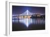 Oakland Bay Bridge, Night Reflection-Vincent James-Framed Photographic Print