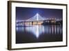 Oakland Bay Bridge, Night Reflection-Vincent James-Framed Photographic Print