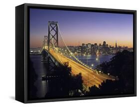 Oakland Bay Bridge, San Francisco, California, USA-Walter Bibikow-Framed Stretched Canvas