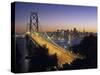 Oakland Bay Bridge, San Francisco, California, USA-Walter Bibikow-Stretched Canvas