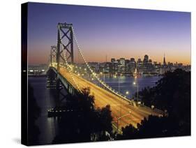 Oakland Bay Bridge, San Francisco, California, USA-Walter Bibikow-Stretched Canvas