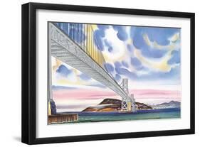 Oakland Bay Bridge-null-Framed Premium Giclee Print