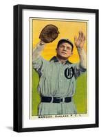 Oakland, CA, Oakland Pacific Coast League, Manush, Baseball Card-Lantern Press-Framed Art Print