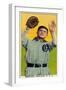 Oakland, CA, Oakland Pacific Coast League, Manush, Baseball Card-Lantern Press-Framed Art Print