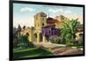 Oakland, California - Exterior View of Santa Fe Train Depot-Lantern Press-Framed Art Print