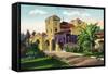 Oakland, California - Exterior View of Santa Fe Train Depot-Lantern Press-Framed Stretched Canvas