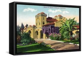 Oakland, California - Exterior View of Santa Fe Train Depot-Lantern Press-Framed Stretched Canvas