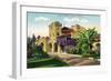 Oakland, California - Exterior View of Santa Fe Train Depot-Lantern Press-Framed Art Print