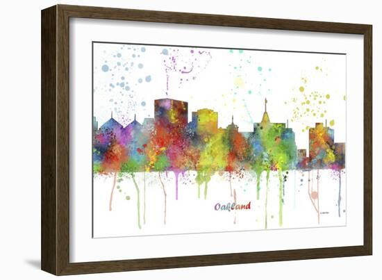 Oakland California Skyline MCLR 1-Marlene Watson-Framed Giclee Print