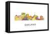 Oakland California Skyline-Marlene Watson-Framed Stretched Canvas